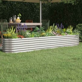 Modenza Oval 260 x 40 x 36cm Garden Galvanised Steel Planter in Silver