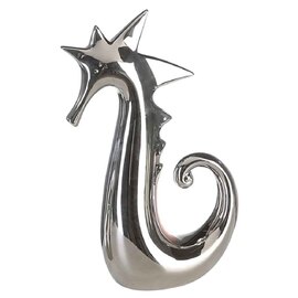 Moline Ceramics Seahorse Sculpture In Silver Shiny