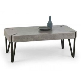 Monroe Stone Effect Coffee Table with Black Metal Legs