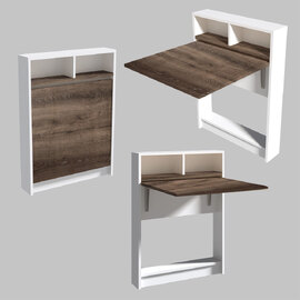 Montavio Wooden Folding Dining Table In White And Patara