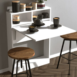 Montavio Wooden Folding Dining Table In White