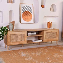 Montello Large Wooden TV Stand in Oak
