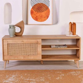 Montello Small Wooden TV Stand in Oak