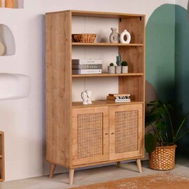 Montello Wooden Display Cabinet with 2 Doors in Oak