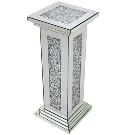 Montrez Mirrored Tall Pillar Side Table