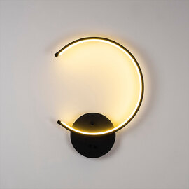 Moon Metal Wall Light in Black