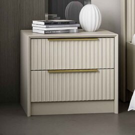 Morano Wooden Bedside Cabinet With 2 Drawers in Stone