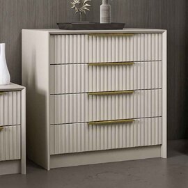 Morano Wooden Chest of 4 Drawers in Anthracite and Stone