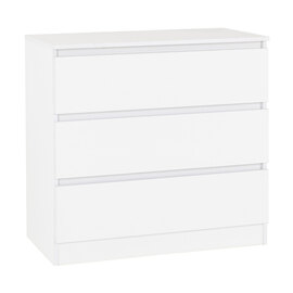 Mcgowan Wooden Chest Of Drawers In White With 3 Drawers