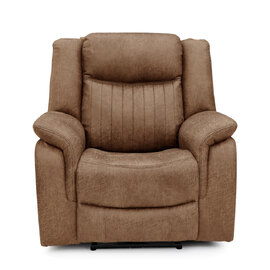 Morlix Fabric Electric Recliner 1 Seater Sofa in Tan