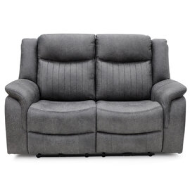 Morlix Fabric Electric Recliner 2 Seater Sofa in Grey