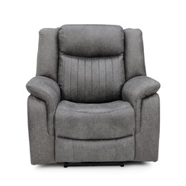 Morlix Fabric Manual Recliner 1 Seater Sofa in Grey
