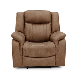 Morlix Fabric Manual Recliner 1 Seater Sofa in Tan