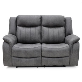 Morlix Fabric Manual Recliner 2 Seater Sofa in Grey