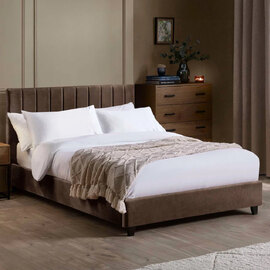 Morrison Velvet King Size Bed in Chocolate
