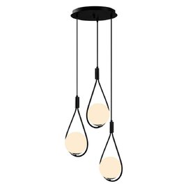 Mudoni 3 Light Metal Ceiling Pendant Light in Black