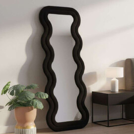 Mundo Decorative Cheval Mirror with Black Wooden Frame