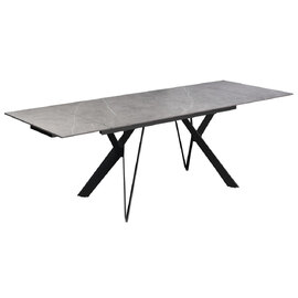 Murray Sintered Ceramic Extending Dining Table In Mid Grey