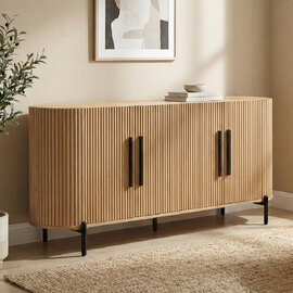 Myrex Wooden Sideboard with 4 Doors in Light Oak