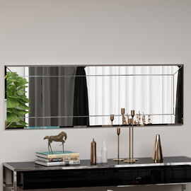 Nady Glass Dressing Wall Mirror with White Wooden Frame