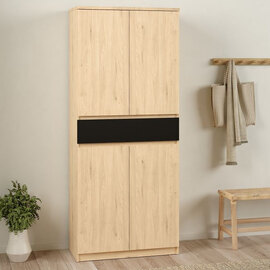 Nakou Shoe Storage Cabinet 4 Doors In Jackson Hickory And Black