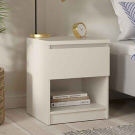 Nakou Wooden Bedside Cabinet with 1 Drawer in Cashmere