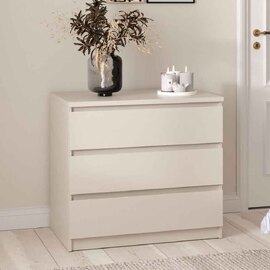 Nakou Wooden Chest of 3 Drawers in Cashmere