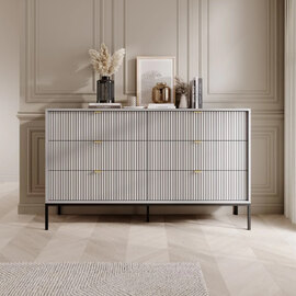 Napa Wooden Chest Of 6 Drawers In Matt Grey