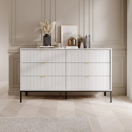 Napa Wooden Chest Of 6 Drawers In Matt White