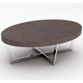 Napoli High Gloss Oval Coffee Table With Steel Base In Acorn