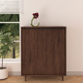 Narlen Wooden Highboard with 2 Doors in Brown