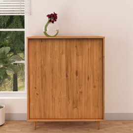 Narlen Wooden Highboard with 2 Doors in Natural