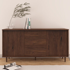 Narlen Wooden Sideboard with 2 Doors 3 Drawers in Brown