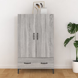 Narvel Wooden Highboard With 2 Door 1 Drawer In Grey Sonoma Oak