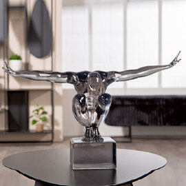 Narvion Acrylic Human Figure Sculpture in Grey