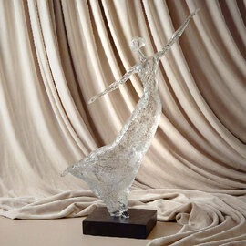 Narvion Synthetic Resin Woman Dancing Sculpture in Black and Clear