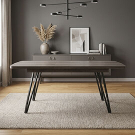 Natta Wooden Extending Dining Table in Grey and Brown