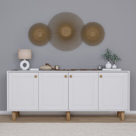 Natura Wooden Console Table in White and Oak