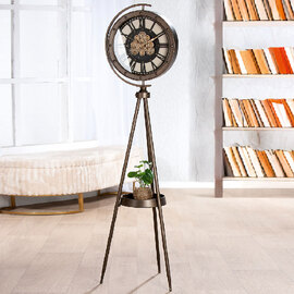 Nelzio Metal Heritage Table Clock in Antique and Copper