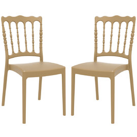 Nepean Gold Outdoor Polypropylene Stacking Side Chairs In Pair