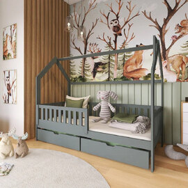 Nepean Wooden Day Bed With Foam Mattress In Graphite