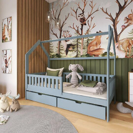 Nepean Wooden Day Bed With Foam Mattress In Grey