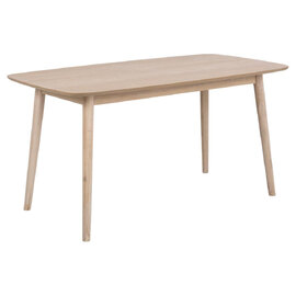 Nephi Wooden Rectangular Dining Table In White Oak