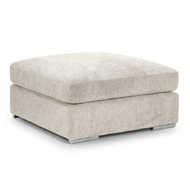 Newnan Fabric Foot Stool In Beige