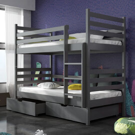 Newry Wooden Bunk Bed With Bonnell Mattress In Graphite