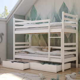 Newry Wooden Bunk Bed With Bonnell Mattress In Matt White