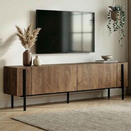 Nexio Wooden TV Stand with Metal Legs in Kafkas Oak and Black