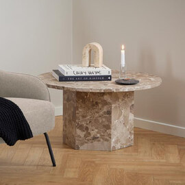 Niceville Marble Coffee Table - Latte Brown