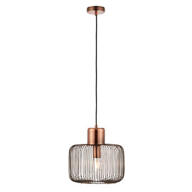 Nicola Steel Square Pendant Light In Antique Copper