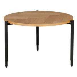 Niles Wooden Lamp Table Round In Natural Oak